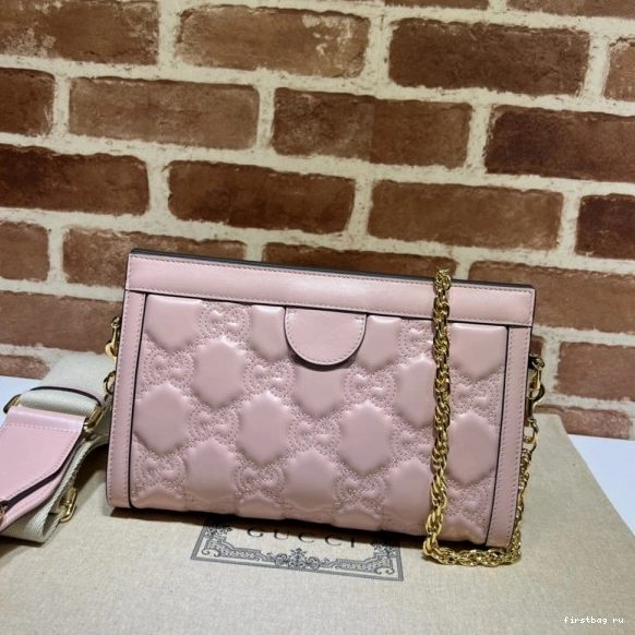 First bag ru shoulder GUCCI bag leather GG matelassé 0820